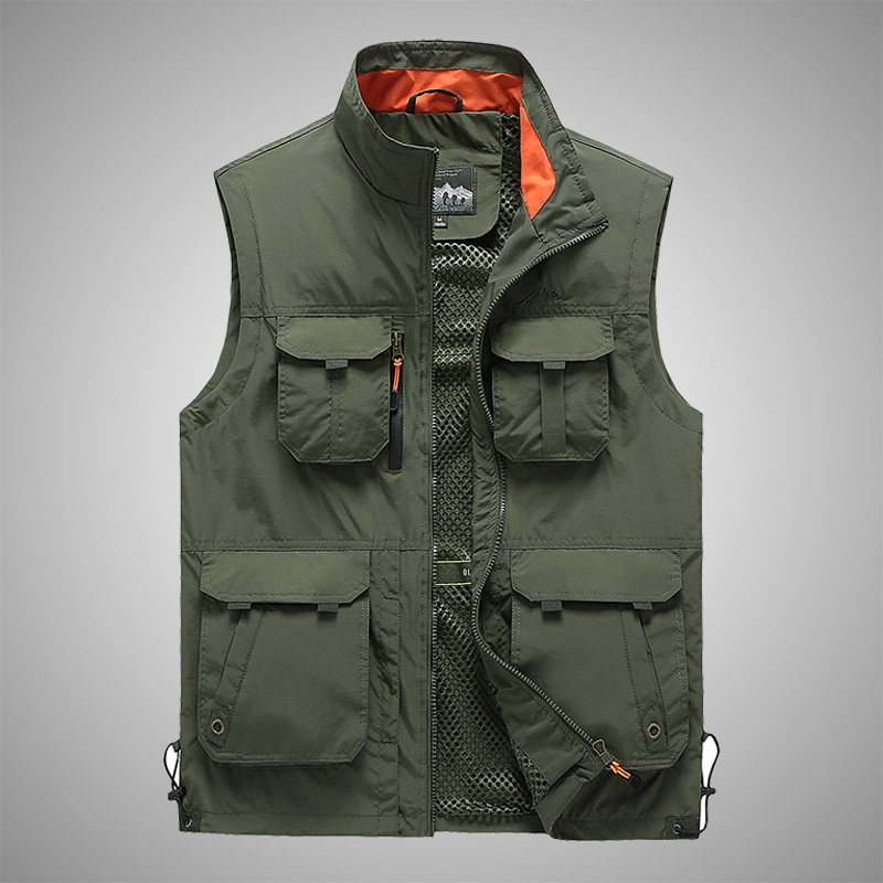 Spring Autumn Tooling Multi-pocket Vest Outdoor Photography Casual Men's Waistcoat Fishing Vest Jacket