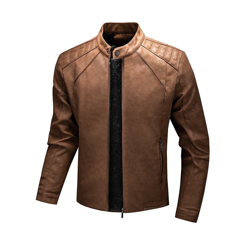 LAYENNE PU OEM Plus Size PU Leather Jacket Male Faux Leather Jacket Men's Jackets