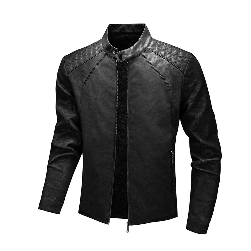 LAYENNE PU OEM Plus Size PU Leather Jacket Male Faux Leather Jacket Men's Jackets