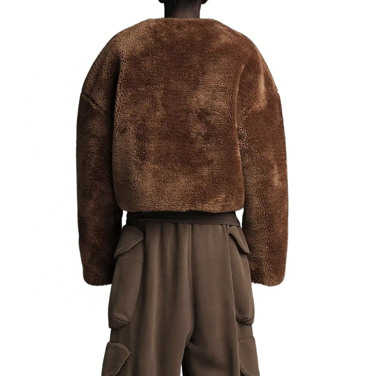 Design zipper fluffy polar fleece short jacket for men and women