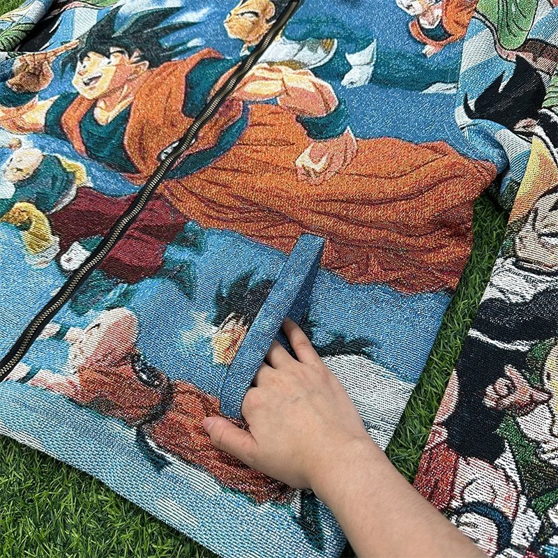 quick custom Hip Hop tapestry zip up man jacket with dragon z ball jacket plus size men's jackets custom