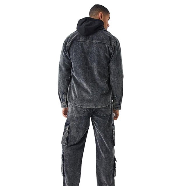 2024 New Acid Wash Design Custom Plain Fashion Wear High Quality Longline Streetwear Casual Wear Two Pockets Men's Jackets