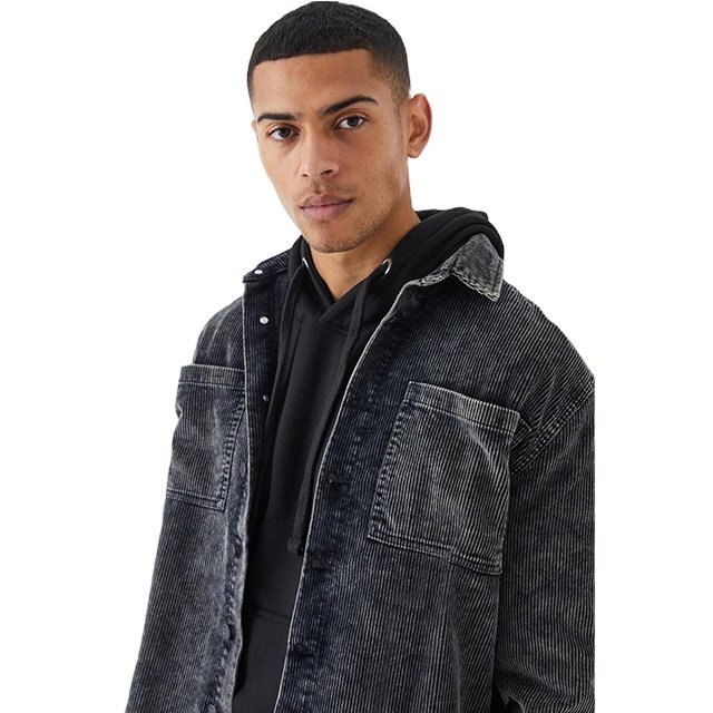 2024 New Acid Wash Design Custom Plain Fashion Wear High Quality Longline Streetwear Casual Wear Two Pockets Men's Jackets