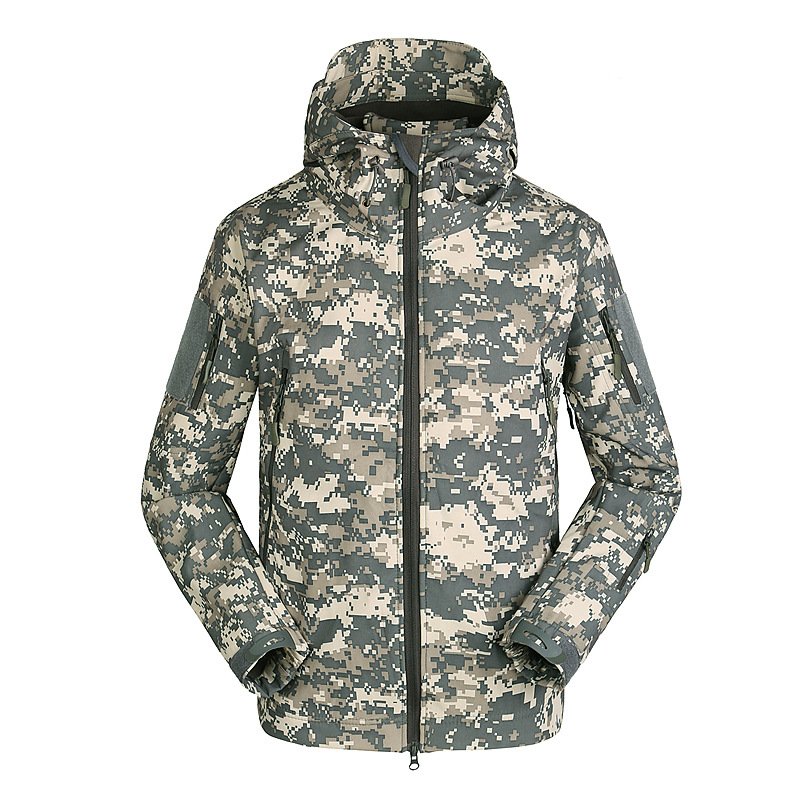 Men's Outdoor Tactical Special Ops Softshell Tactical Hooded Jacket Camo Jacket Waterproof Jacket OEM ODM Winter Wears for Men