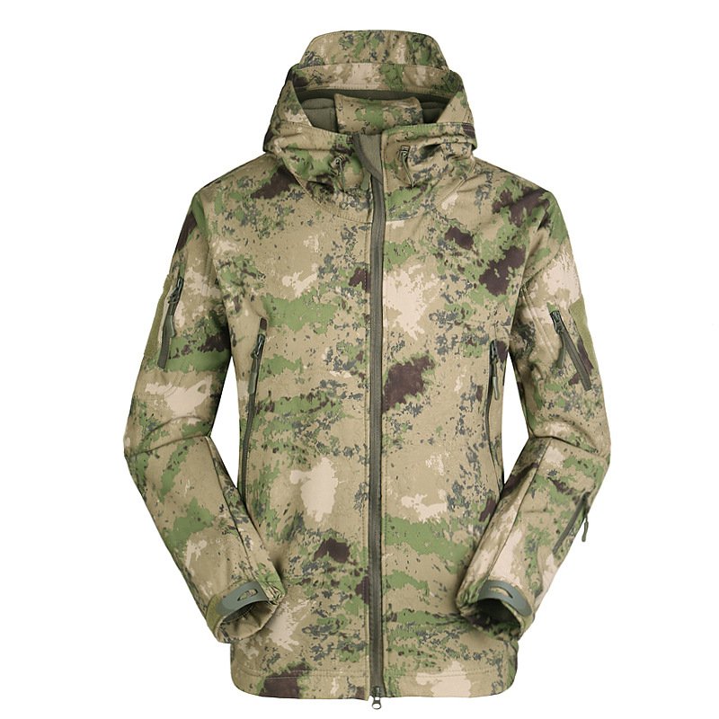 Men's Outdoor Tactical Special Ops Softshell Tactical Hooded Jacket Camo Jacket Waterproof Jacket OEM ODM Winter Wears for Men