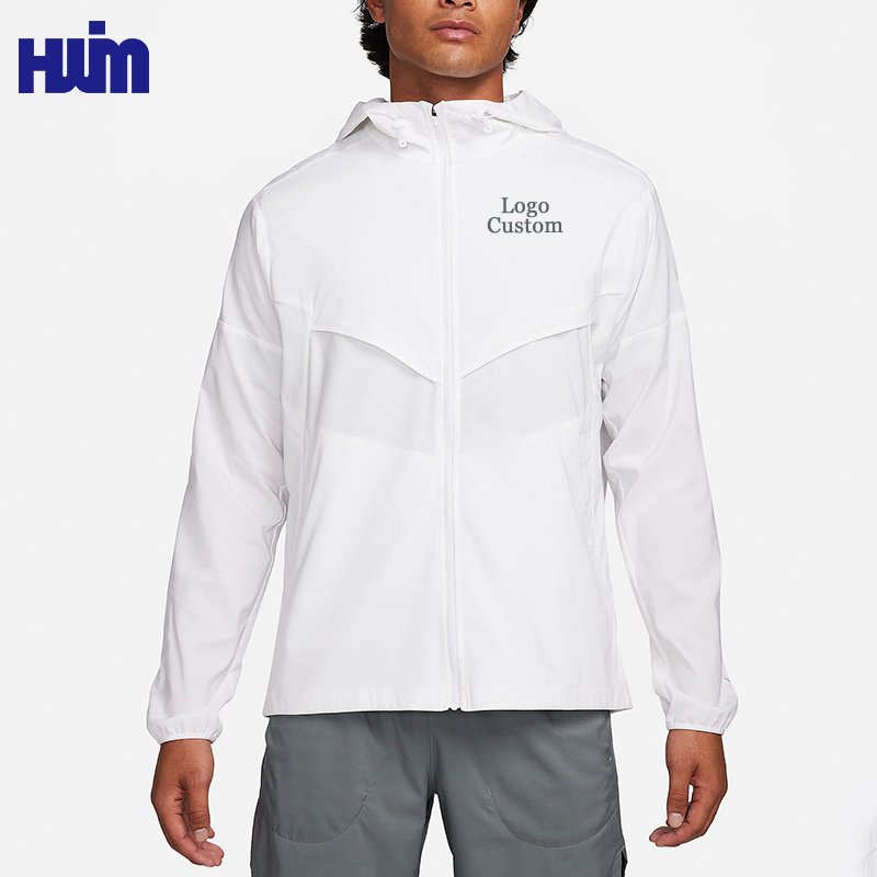 Custom Men's Gym Outdoor Sports Running Quick Dry Jackets Portable Lightweight Breathable Wind Reflective Men Waterproof Jacket