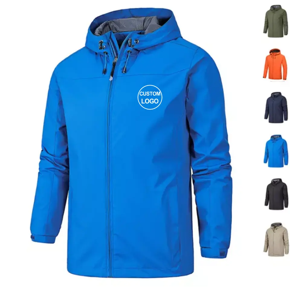 Custom Men's Reflective Windbreaker Jacket Vintage Waterproof Windbreaker Sports Outdoor Plus Size Mens polyester jacket