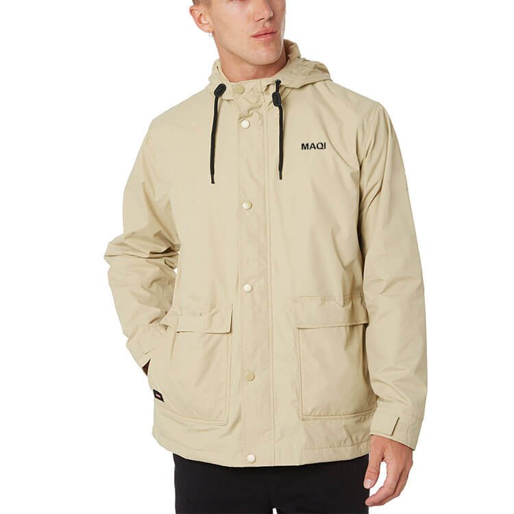 OEM reflective logo men's jackets waterproof men casual streetwear pullover black blank button fashion homme jacket