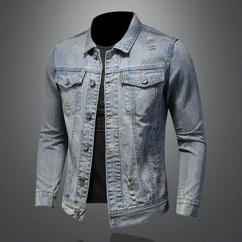 High Quality Cotton Denim Jacket Men Casual Solid Color plus size men's Jacket Men's Spring Jean Jacket