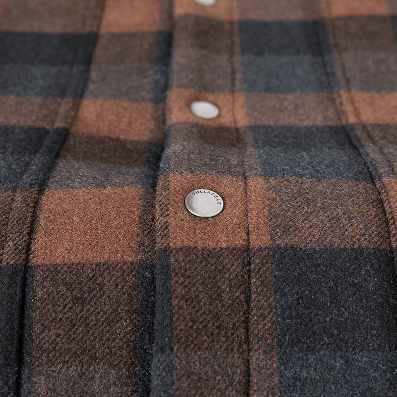Hot sale men's red check turn-down collar pocket woolen jacket plus size male jacket winter slim fit jacket