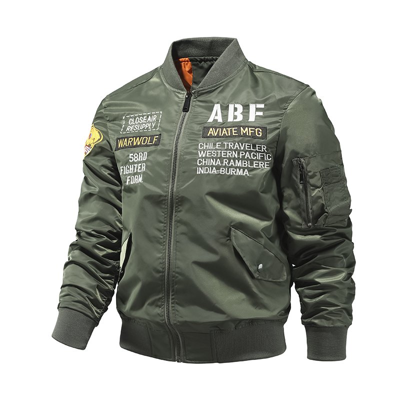 Factory direct Heavy embroidery MA1 Bomber Jacket boys custom racing Baseball men's varsity motorcycle waterproof jacket men