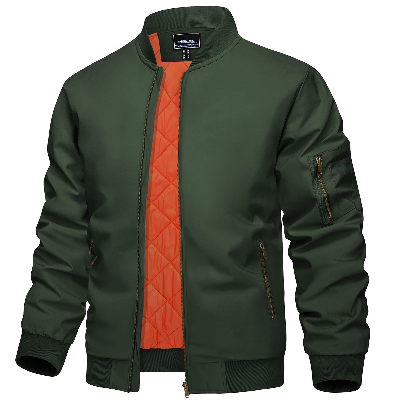 Wind Breaker Jacket Men's Jacket,Casual Street Wear Pilot Bomber Jacket, Polyester Sports Jackets For Men Men Coat Winter