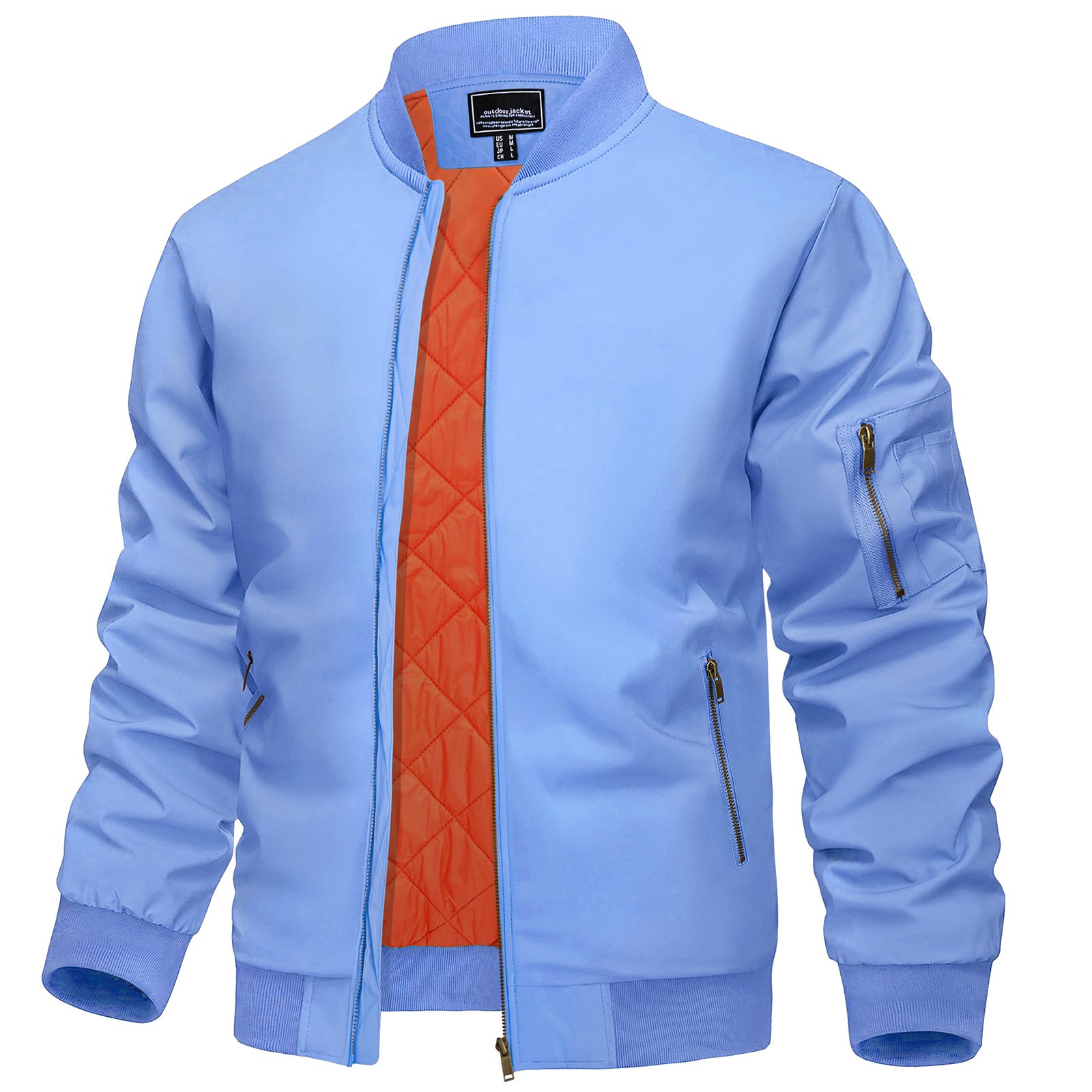 Wind Breaker Jacket Men's Jacket,Casual Street Wear Pilot Bomber Jacket, Polyester Sports Jackets For Men Men Coat Winter
