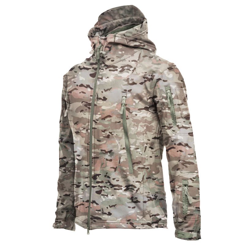 Men's Waterproof Fleece Mountain Jacket Winter Windproof Warm Ski Snowboarding Jacket with Multi-Pockets