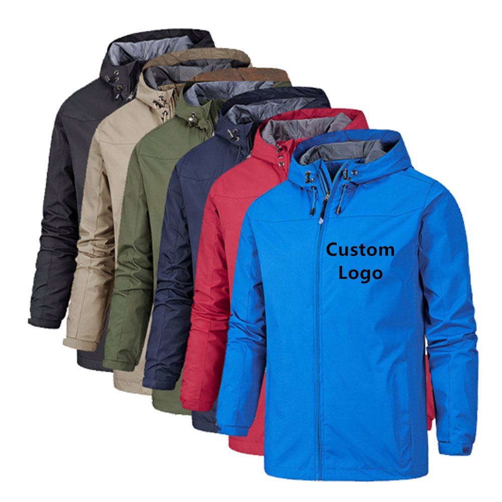 Hot Selling S-6 XL Custom Logo Mountaineer Plus Size Loose Type Thin Windproof Waterproof Hooded Unisex Jacket