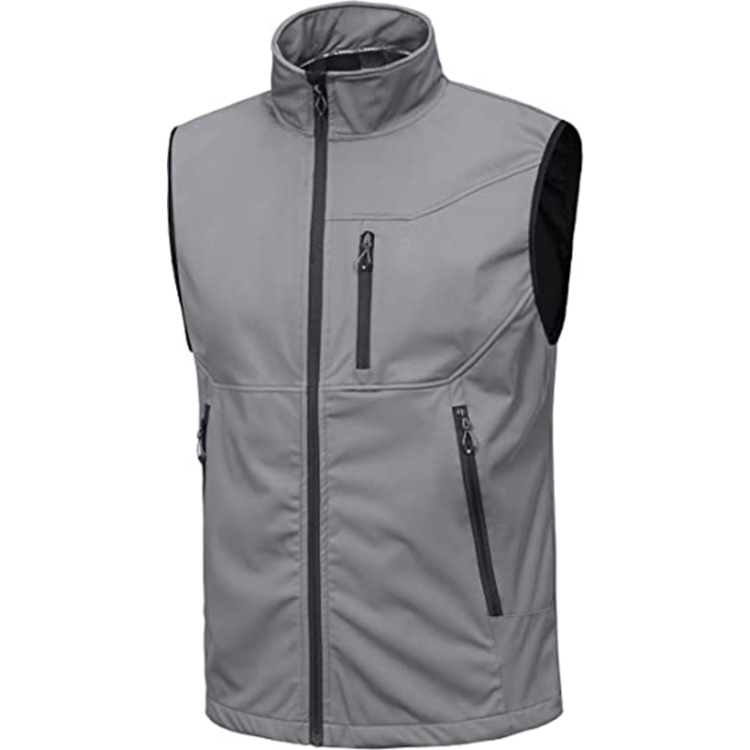 Windproof Winter Motorcycle Sleeveless Vest Men Custom Softshell Jacket for Travel Hiking Running Golf Stand Customized Logo