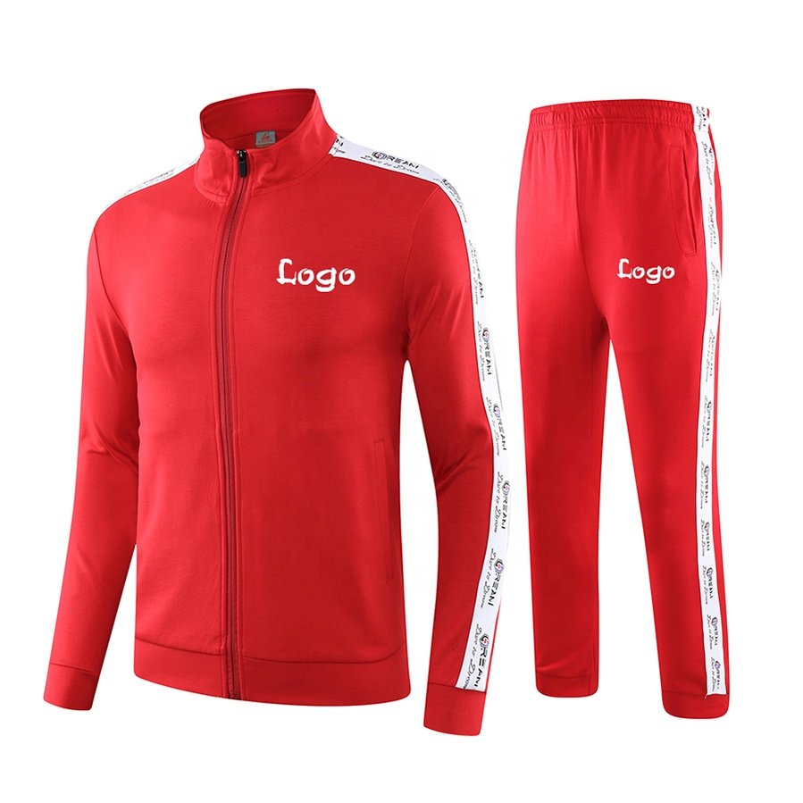 Custom Soccer Tracksuit Jacket Sport Training Tracksuit Quick Dry Men 2 Piece Set Football Jacket