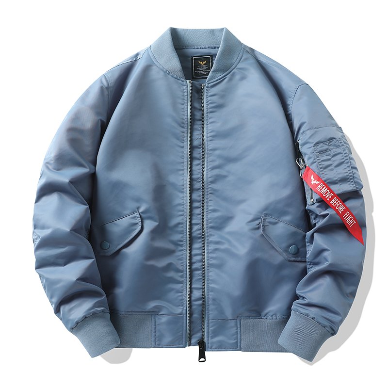 Custom Logo Embroidered Winter Waterproof Pocket Wholesale Winter Breaker Satin Men Bomber Jacket