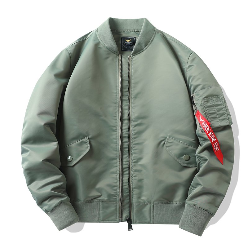 Custom Logo Embroidered Winter Waterproof Pocket Wholesale Winter Breaker Satin Men Bomber Jacket