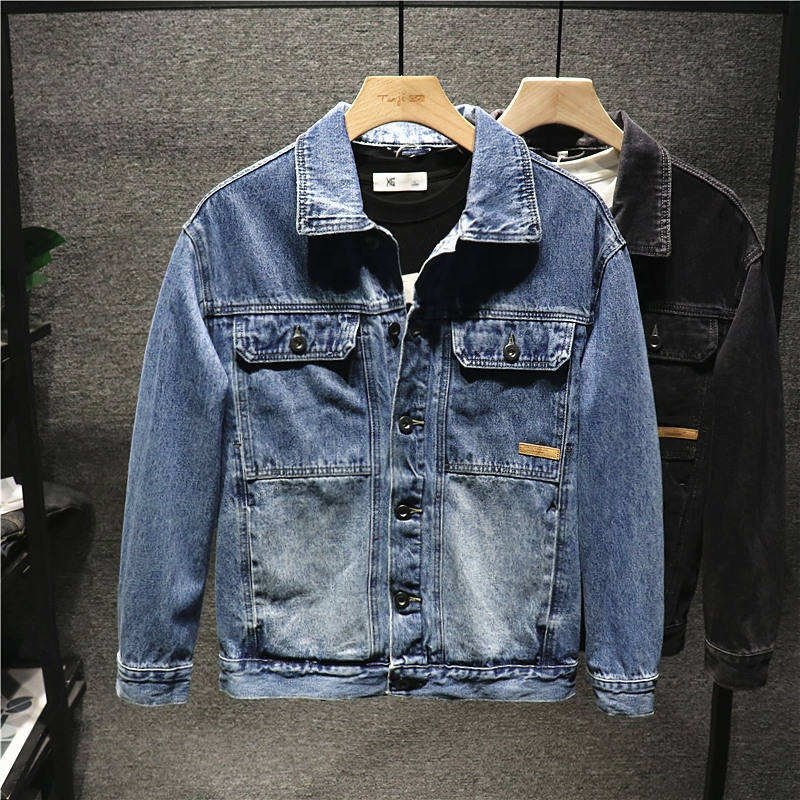Wholesale custom your own logo cotton twill zippers all over the sublimation vintage oversized denim jacket for men