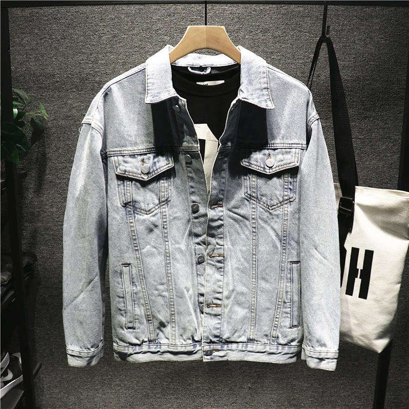 Wholesale custom your own logo cotton twill zippers all over the sublimation vintage oversized denim jacket for men