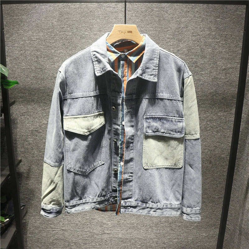 Wholesale custom your own logo cotton twill zippers all over the sublimation vintage oversized denim jacket for men