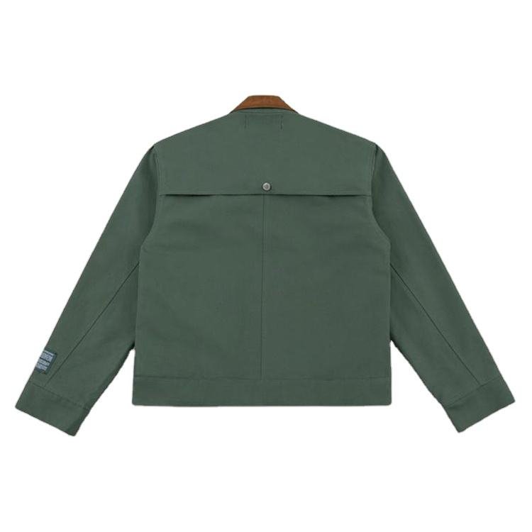 High Quality Custom Plain Lined Heavy Canvas Gusseted Casual Pockets Coaches Jacket Trendy Designer Work Men'S Jacket