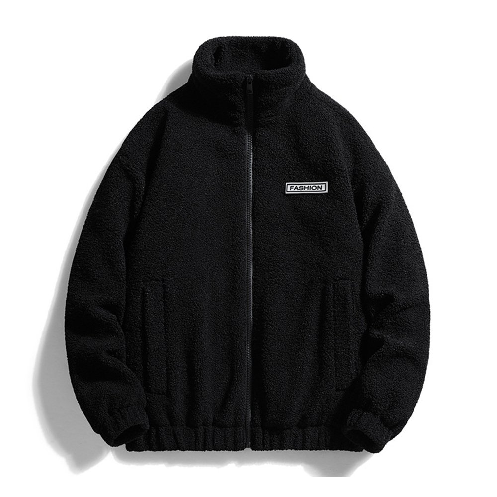 Custom cotton padded thick heavy weight winter micro polar fleece men's jacket and coats