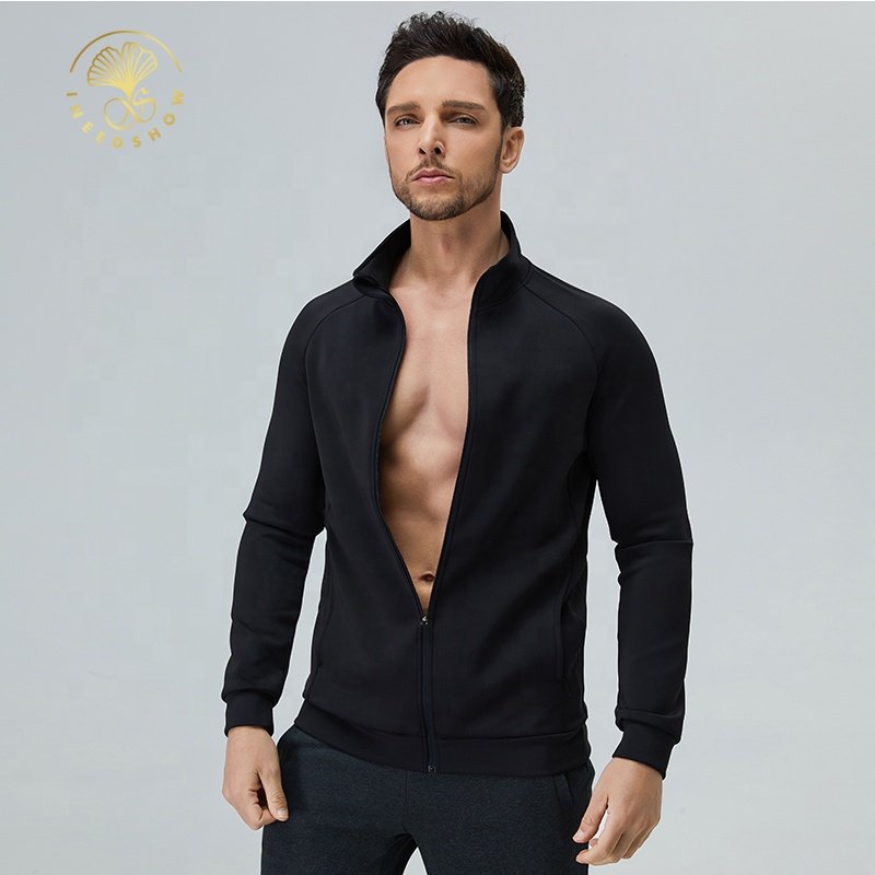High Quality Mens Fitness Clothing Workout Blank Full Zip Sport Running Softshell Custom Polyester Outdoor Track Jackets For Men