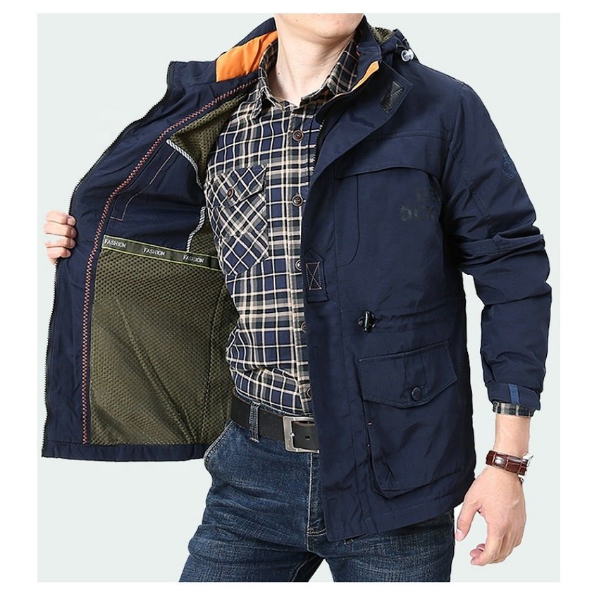 Custom great quality men's thin outdoor trench coat jacket men's wear coat men's jackets with pockets