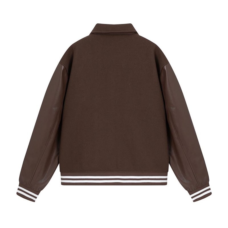 New Arrival Manufactory High Quality Baseball Custom Logo PU Leather Coat StreetWear Embroidery Amiry Oversized Men's Jacket