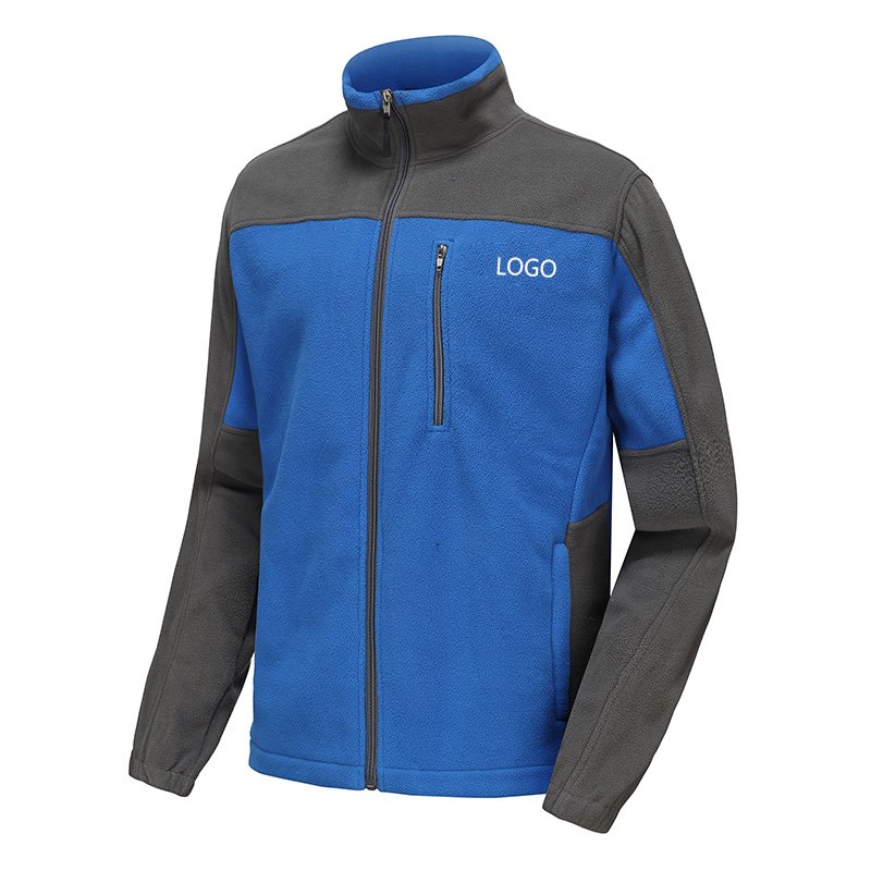 Wholesale Slim Fit Men's Casual Fleece Jacket Custom Printed Logo Spring Winter Short Sports Polar Fleece with Zipper Closure
