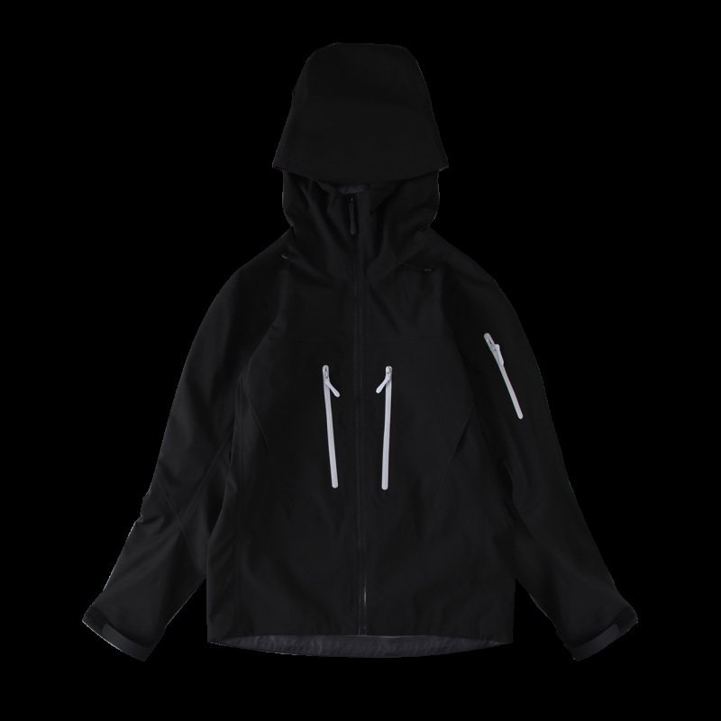 Men's 3-Layer Hard Shell Ski Jacket Mountain Windproof Waterproof Breathable Fabric Anti-UV Zipper Closure Outdoor Sportswear