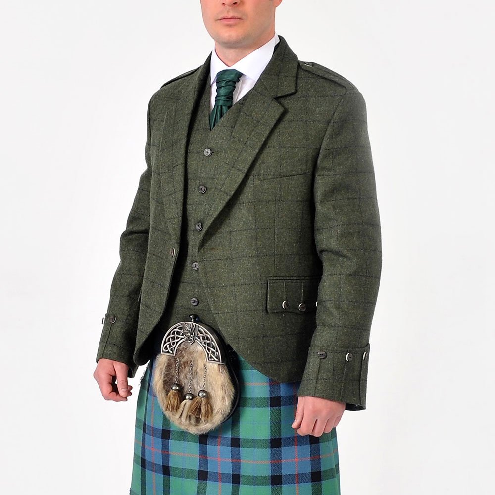 Wholesale price OEM Top quality Society Men's Scottish Kilt Jacket & Vest Formal style of kilt Argyll jacket for kilt
