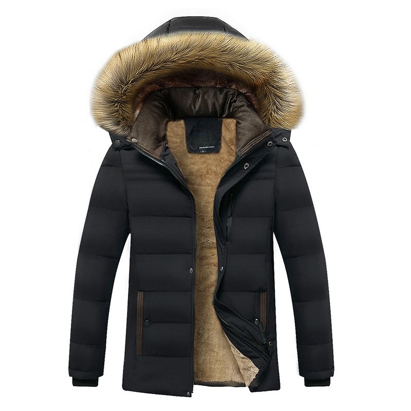 Men' Jackets Fleece with Hoodie Windproof Cold-proof Down Coats OEM Custom High Quality Winter for Men Lightweight Plus Size Raw