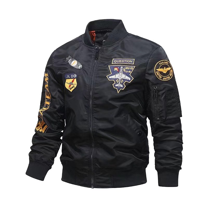 OEM Outdoor Bomber Jacket Waterproof Nylon Windproof Sportswear Breathable Warm Embroidered Jacket Coat