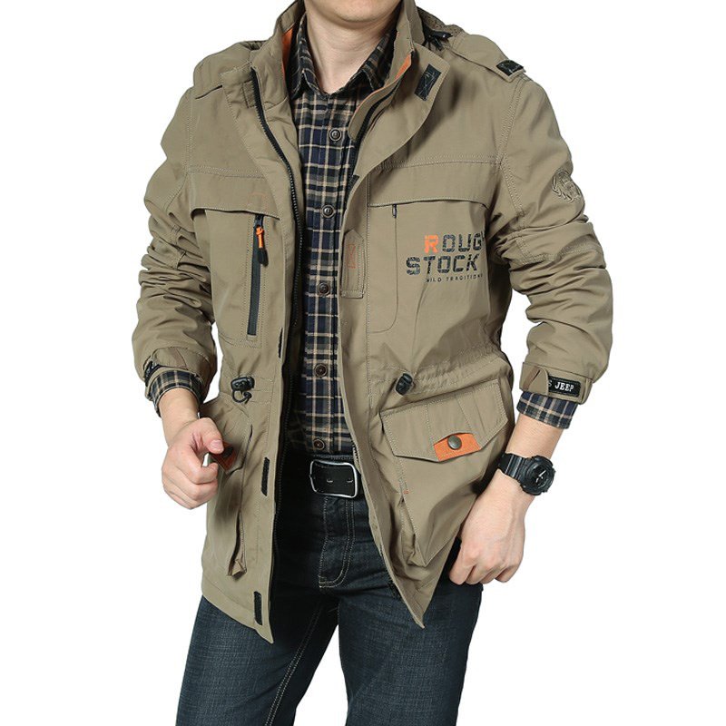 Spring autumn man jacket long casual outdoor hooded oversize coat men's jacket