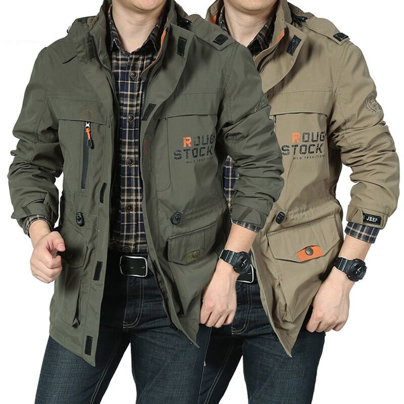 Spring autumn man jacket long casual outdoor hooded oversize coat men's jacket