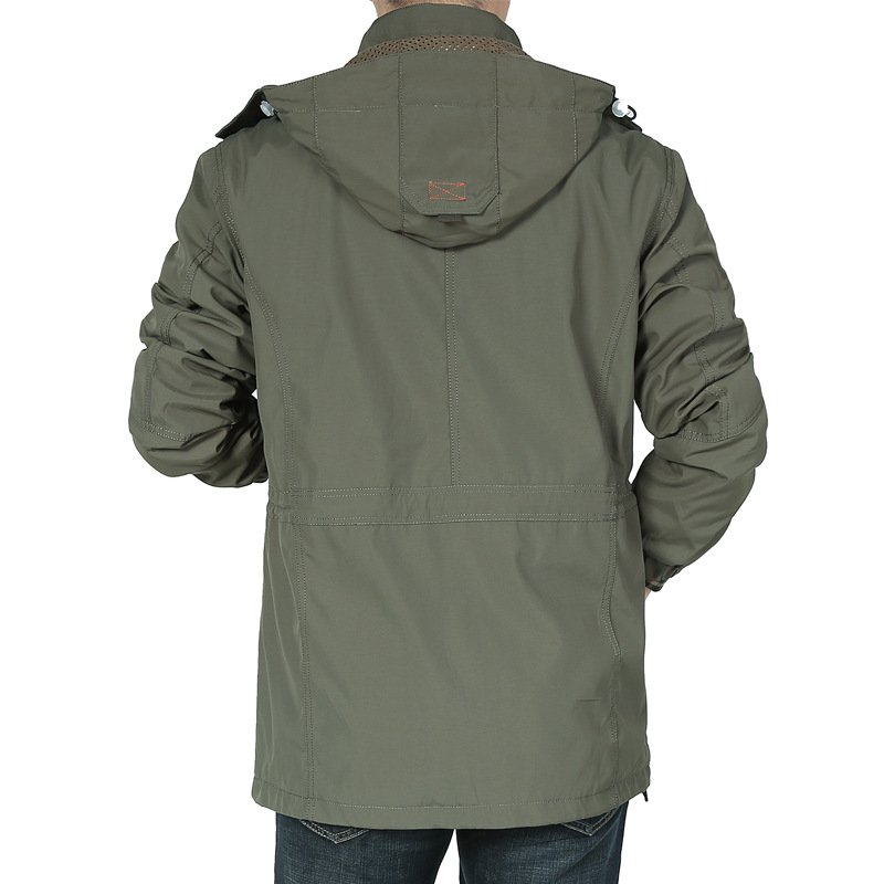 Spring autumn man jacket long casual outdoor hooded oversize coat men's jacket