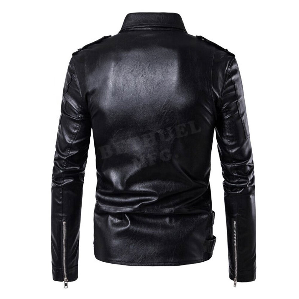 2024 Customizable Men's Genuine Leather Jacket New Fashion Trend Stand Breathable Heated Winter Pattern High Quality Fabric