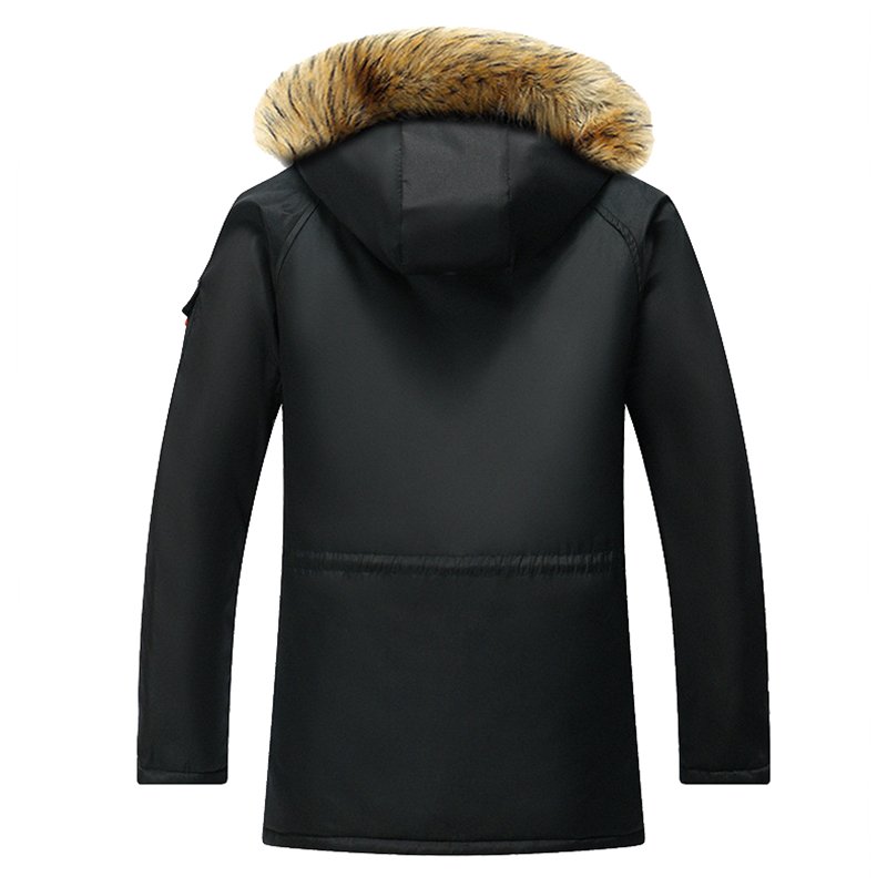 Custom Clothing Manufacturers Winter Men's Puffer Jackets Faux Fur Detachable Hood Puffer Parka Jacket Cotton Men Fashion Coat