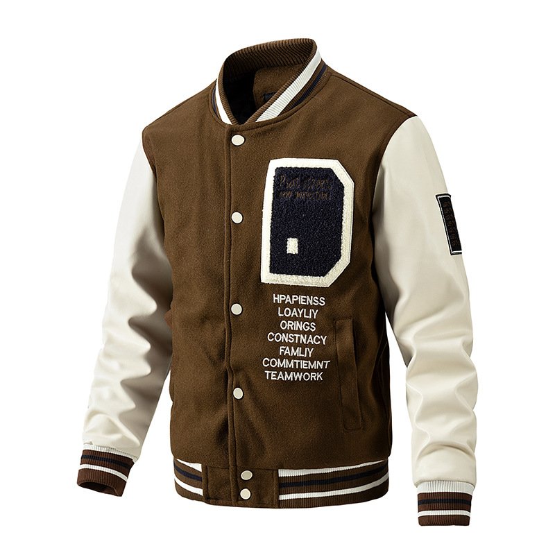 Factory Direct Sales Custom Logo Blank Baseball Jacket Men's Casual Woolen Coat Baseball Letterman Varsity Jacket For Men