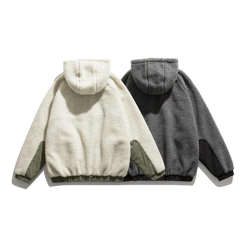 wholesale fleece patchwork plus size jacket mens winter custom logo polyester sports jacket