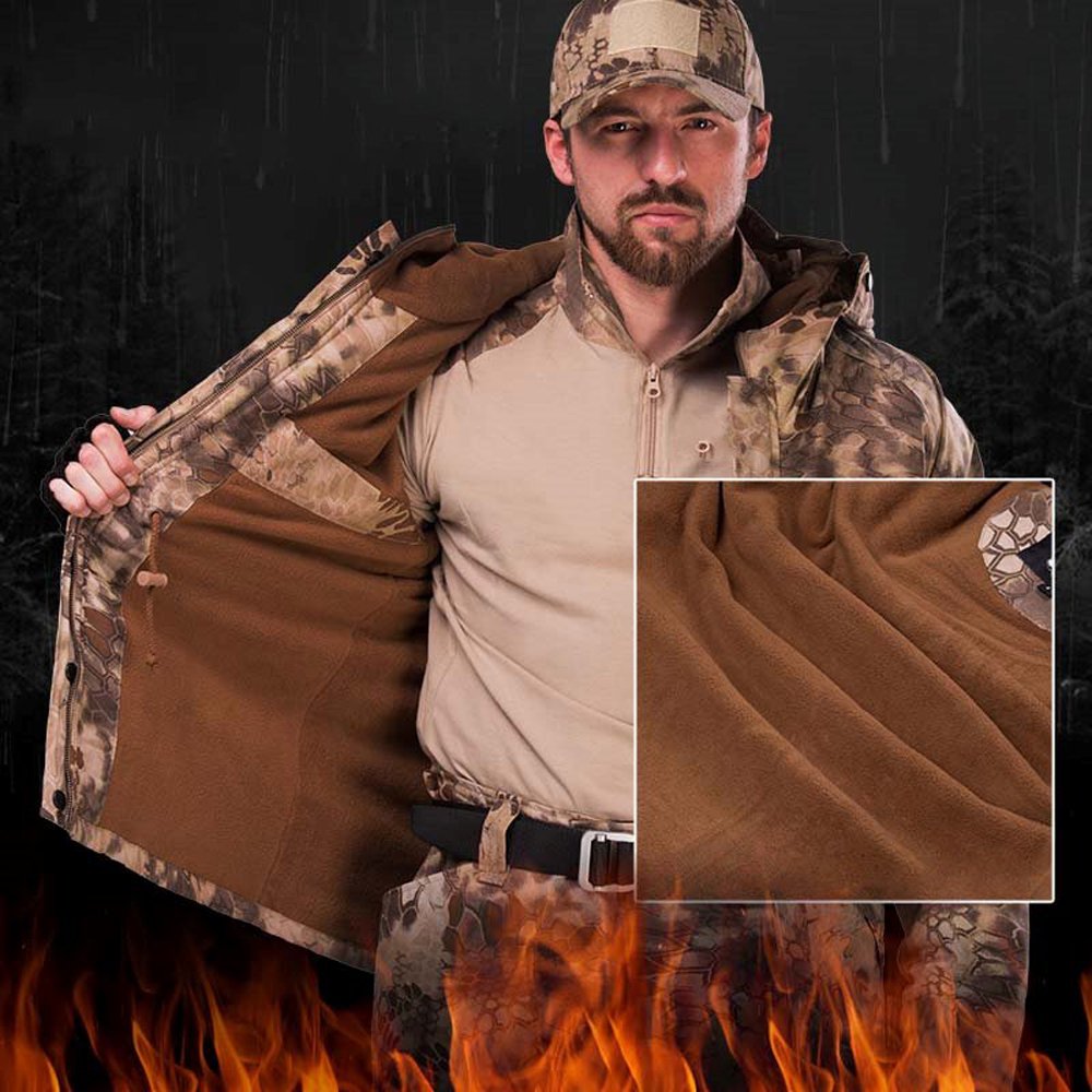 FREE SAMPLE Outdoor Camping jacket Men's soft wool camouflage waterproof jacket pants hunting suit