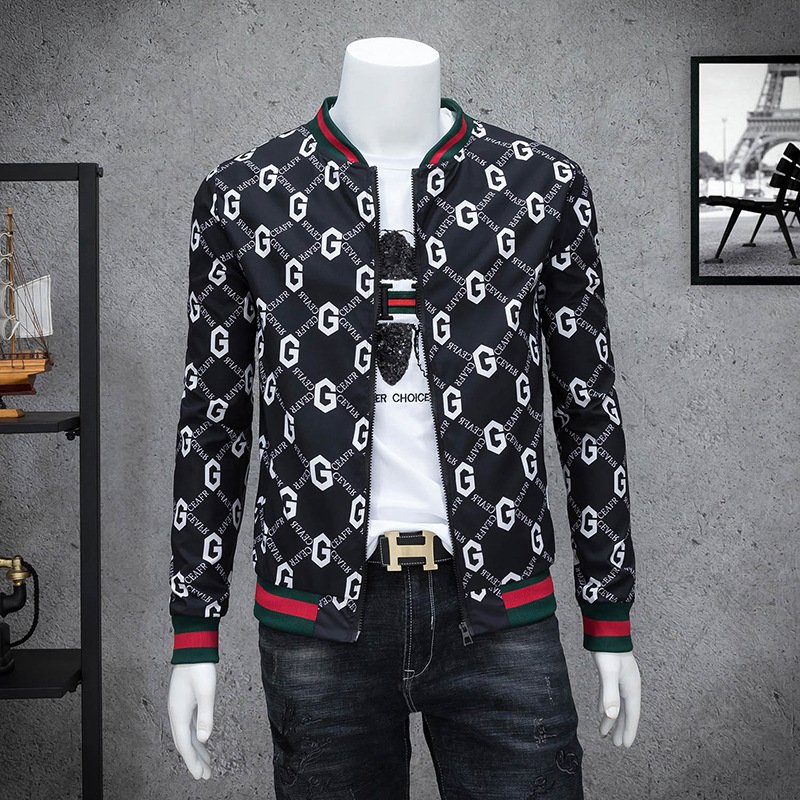 Men's Windproof Jacket Versatile For Business Leisure Fashion Classic Hooded Print High-Quality Outdoor Sports New Casual Jacket
