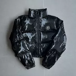 Custom Printed Padded Bubble jackets Women Short Body Zipper Windbreaker Printed Puffer Manufacturer Cropped puffer Girls jacket