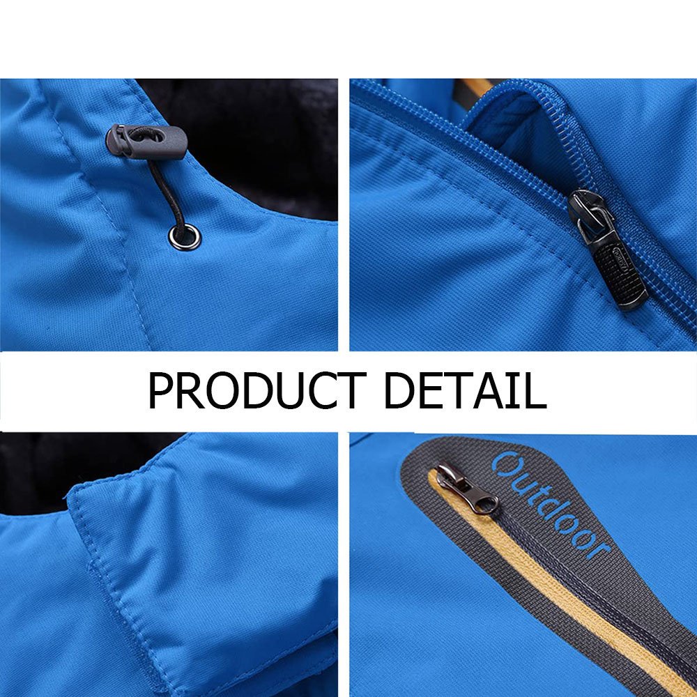 Men's Waterproof Winter Ski Jacket Outdoor Hiking Snowboarding Climbing Camping Warm Fleece Heating Windbreaker Outfit Plus Size