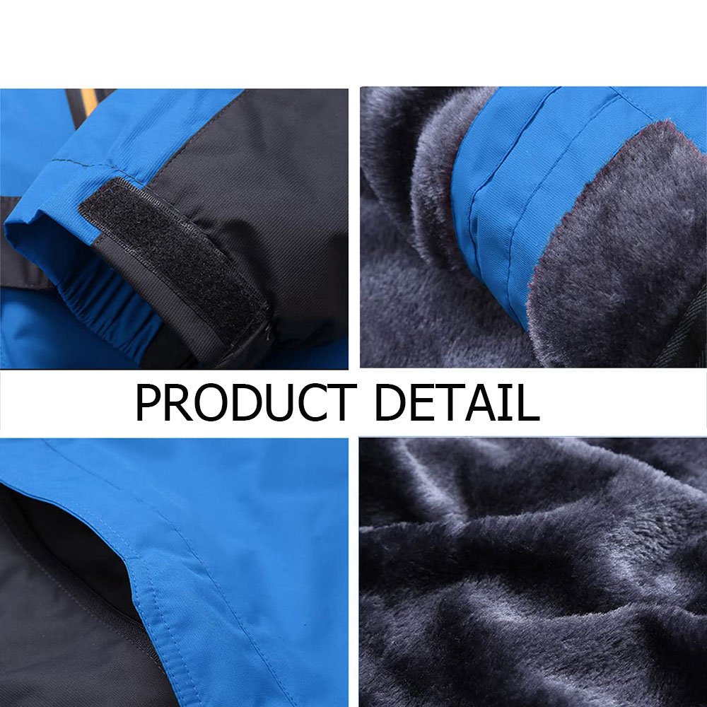 Men's Waterproof Winter Ski Jacket Outdoor Hiking Snowboarding Climbing Camping Warm Fleece Heating Windbreaker Outfit Plus Size