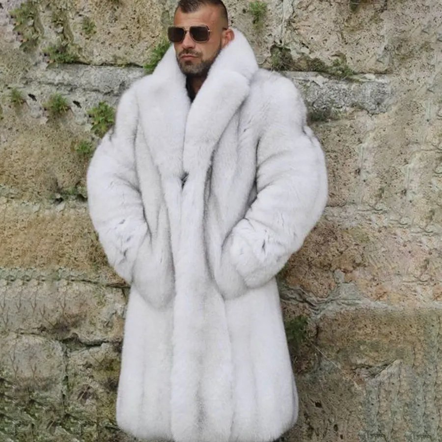 wholesale winter warm custom full length faux fur jacket long thick grey artificial fleece fur coats