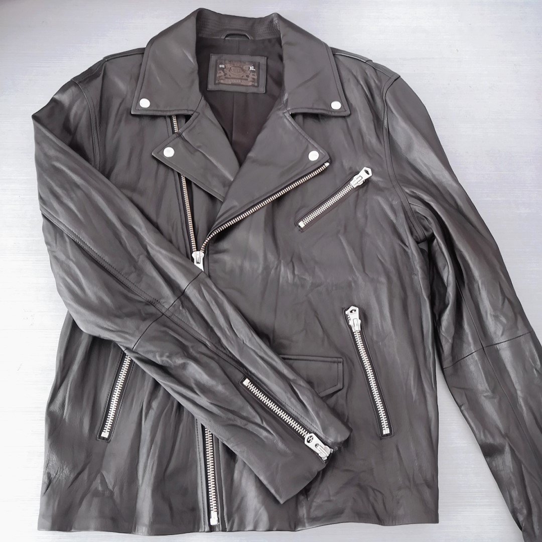 Men's sheepskin garment bomber jacket men motorcycle jacket for men